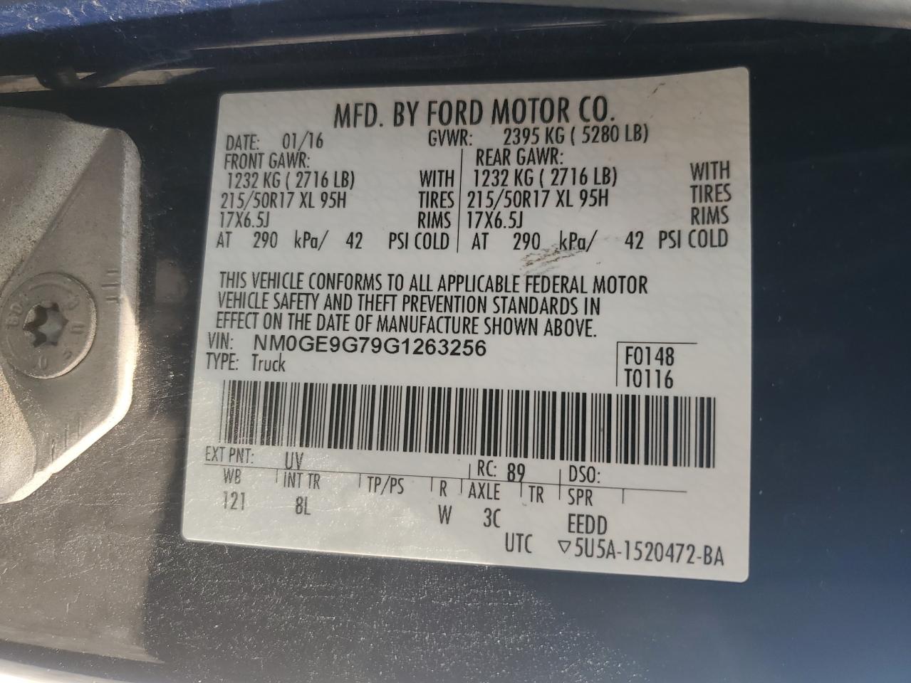 2016 Ford Transit Connect Titanium VIN: NM0GE9G79G1263256 Lot: 68158035