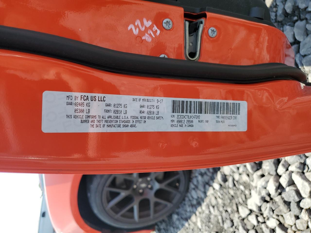 2018 Dodge Charger R/T VIN: 2C3CDXCT8JH147202 Lot: 68964235