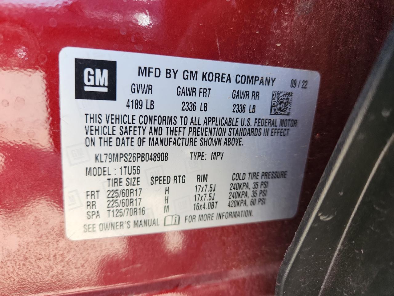 2023 Chevrolet Trailblazer Lt VIN: KL79MPS26PB048908 Lot: 67660235