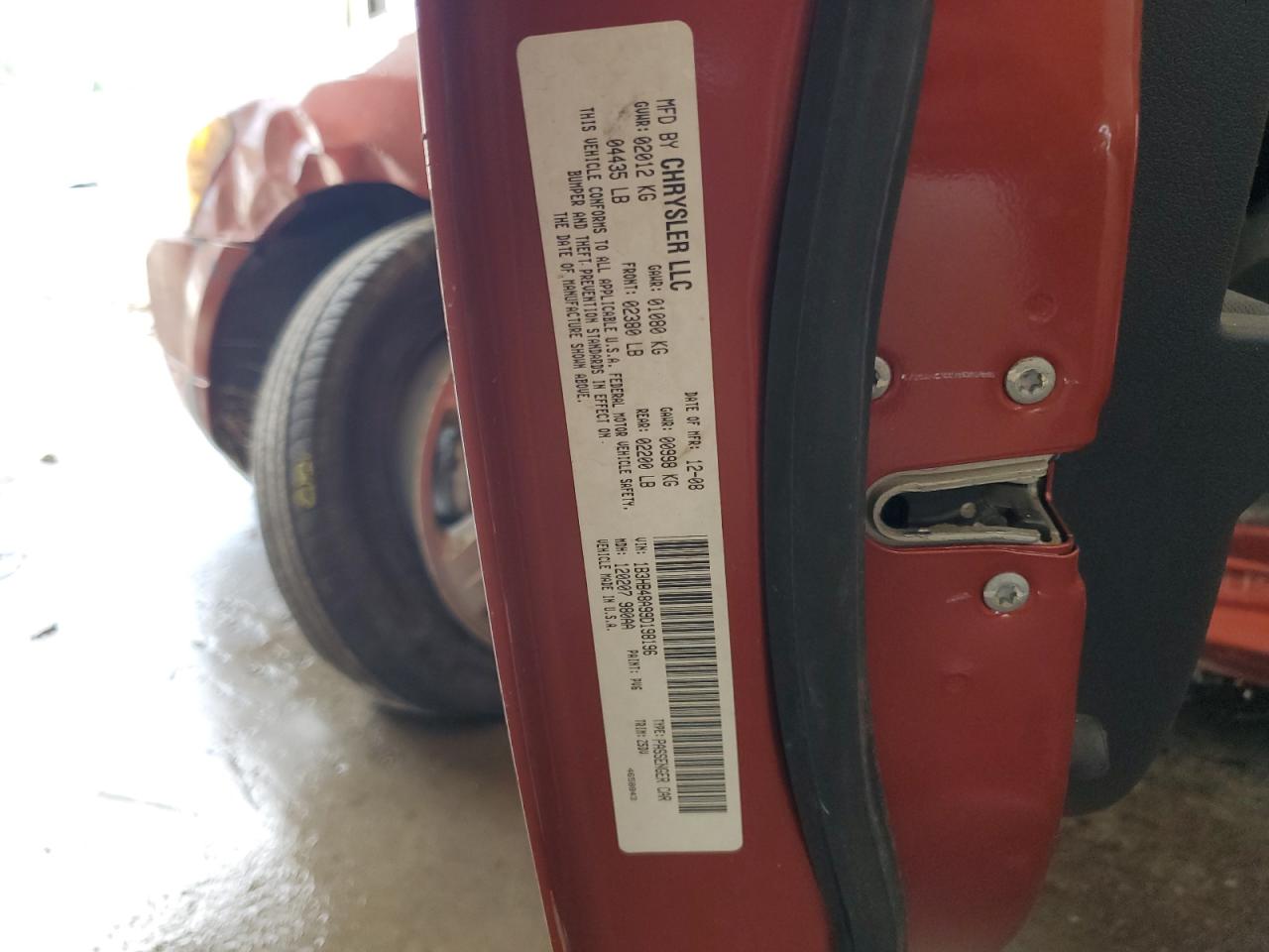 2009 Dodge Caliber Sxt VIN: 1B3HB48A99D198196 Lot: 68084235