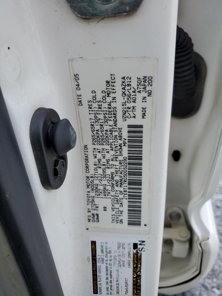 2005 Toyota 4Runner Limited VIN: JTEBT17R050052290 Lot: 69738945