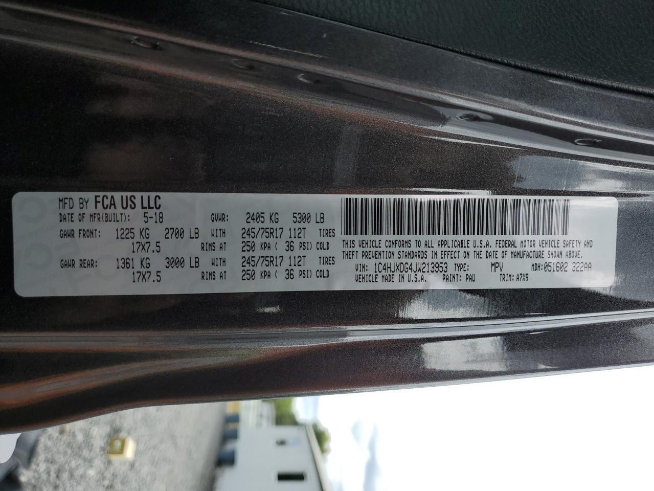 2018 Jeep Wrangler Unlimited Sport VIN: 1C4HJXDG4JW213953 Lot: 70676025