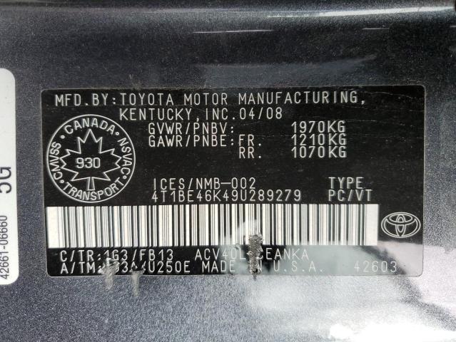 2009 TOYOTA CAMRY BASE  