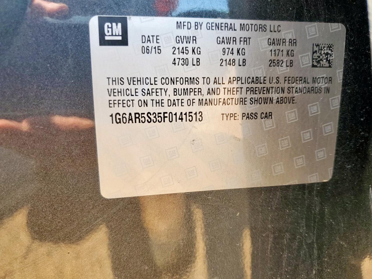 2015 Cadillac Cts Luxury Collection VIN: 1G6AR5S35F0141513 Lot: 67910045