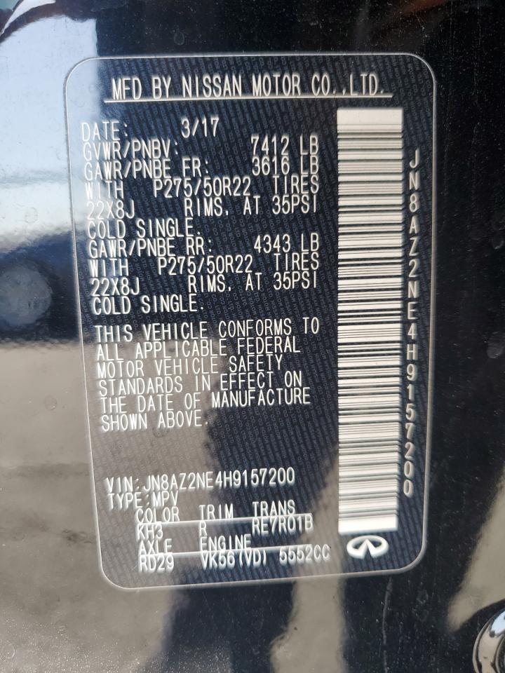 2017 Infiniti Qx80 Base VIN: JN8AZ2NE4H9157200 Lot: 69464425