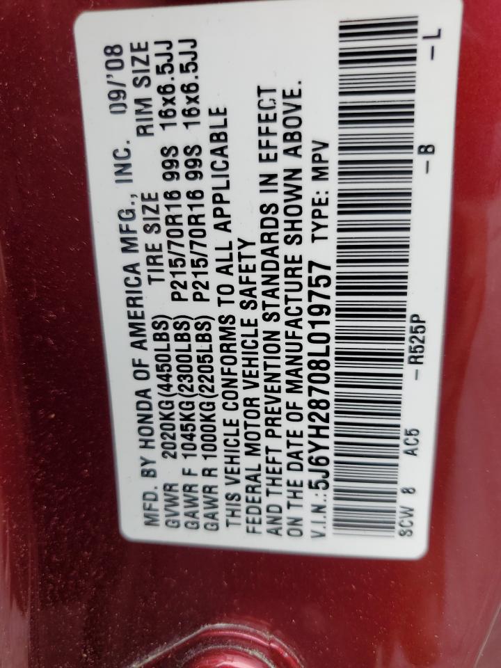 2008 Honda Element Ex VIN: 5J6YH28708L019757 Lot: 69261275