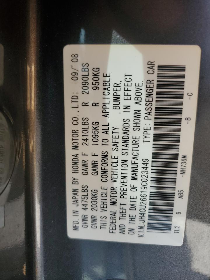 2009 Acura Tsx VIN: JH4CU26619C023449 Lot: 69987895