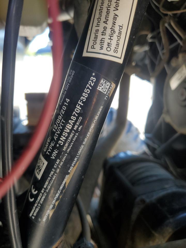 2015 Polaris Rzr S 900 VIN: 3NSVBA870FF385723 Lot: 69156935