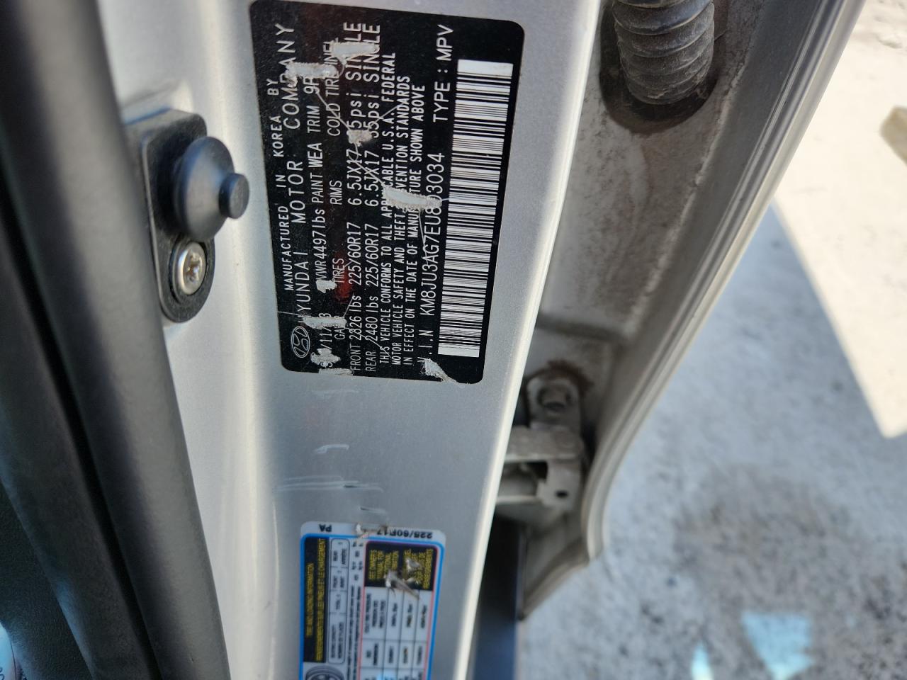 2014 Hyundai Tucson Gls VIN: KM8JU3AG7EU803034 Lot: 70328775