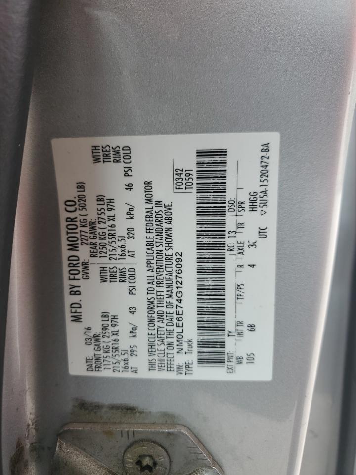 2016 Ford Transit Connect Xl VIN: NM0LE6E74G1276092 Lot: 69286175