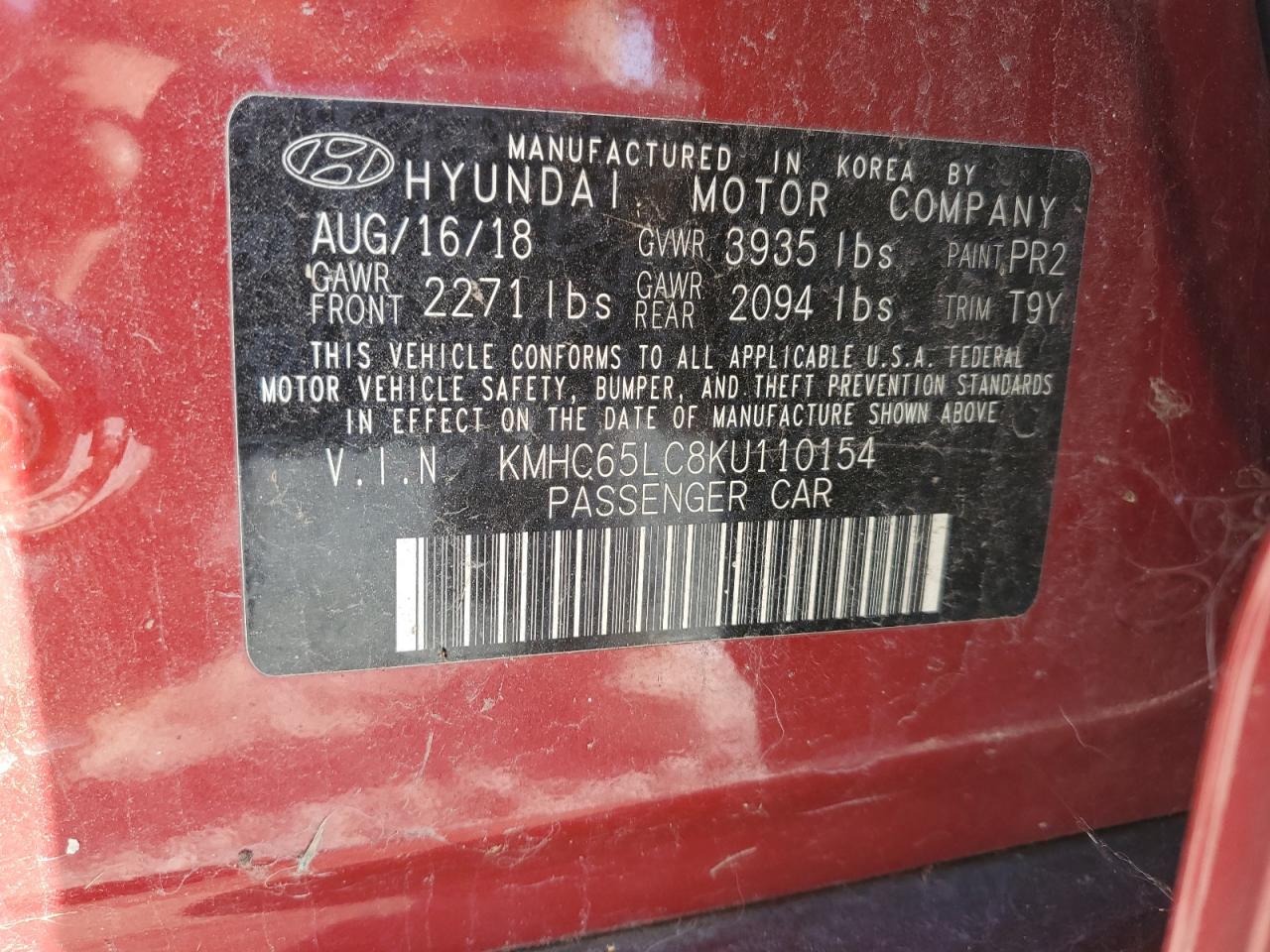 2019 Hyundai Ioniq Blue VIN: KMHC65LC8KU110154 Lot: 70656025