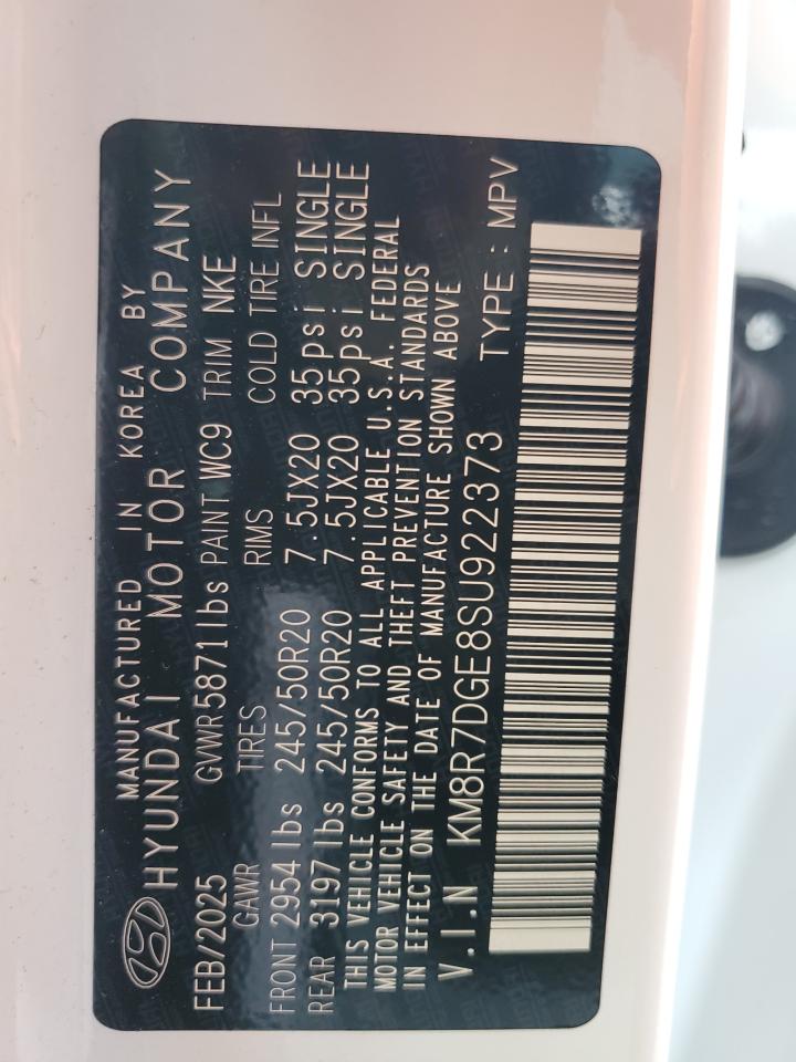 2025 Hyundai Palisade Calligraphy VIN: KM8R7DGE8SU922373 Lot: 68291085