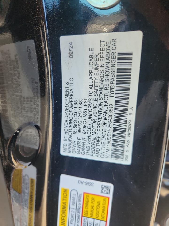 2025 Acura Integra VIN: 19UDE4H25SA006519 Lot: 68971425