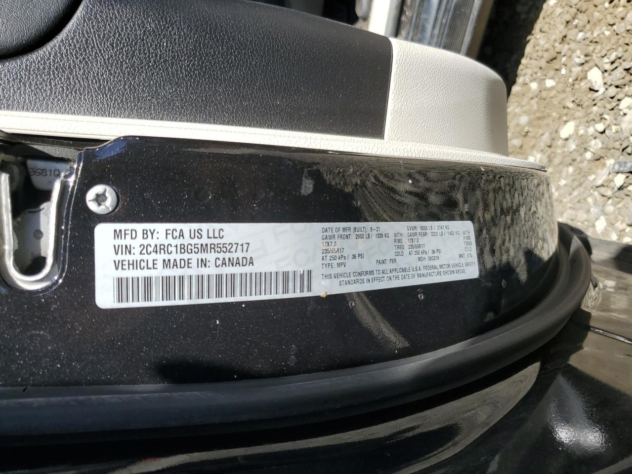 2021 Chrysler Pacifica Touring L VIN: 2C4RC1BG5MR552717 Lot: 69693885