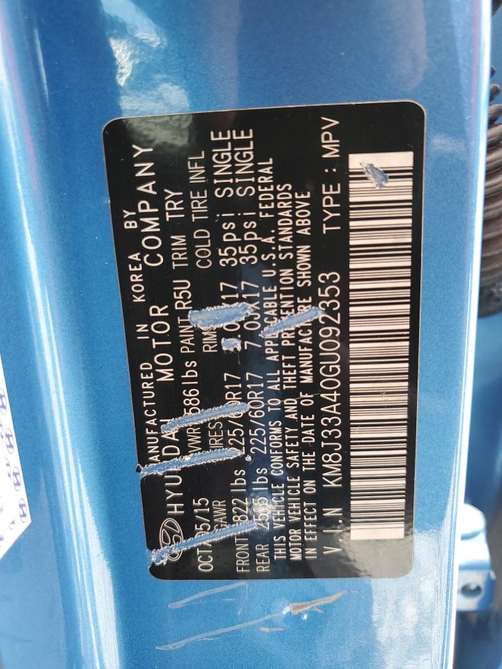 KM8J33A40GU092353 2016 Hyundai Tucson Limited