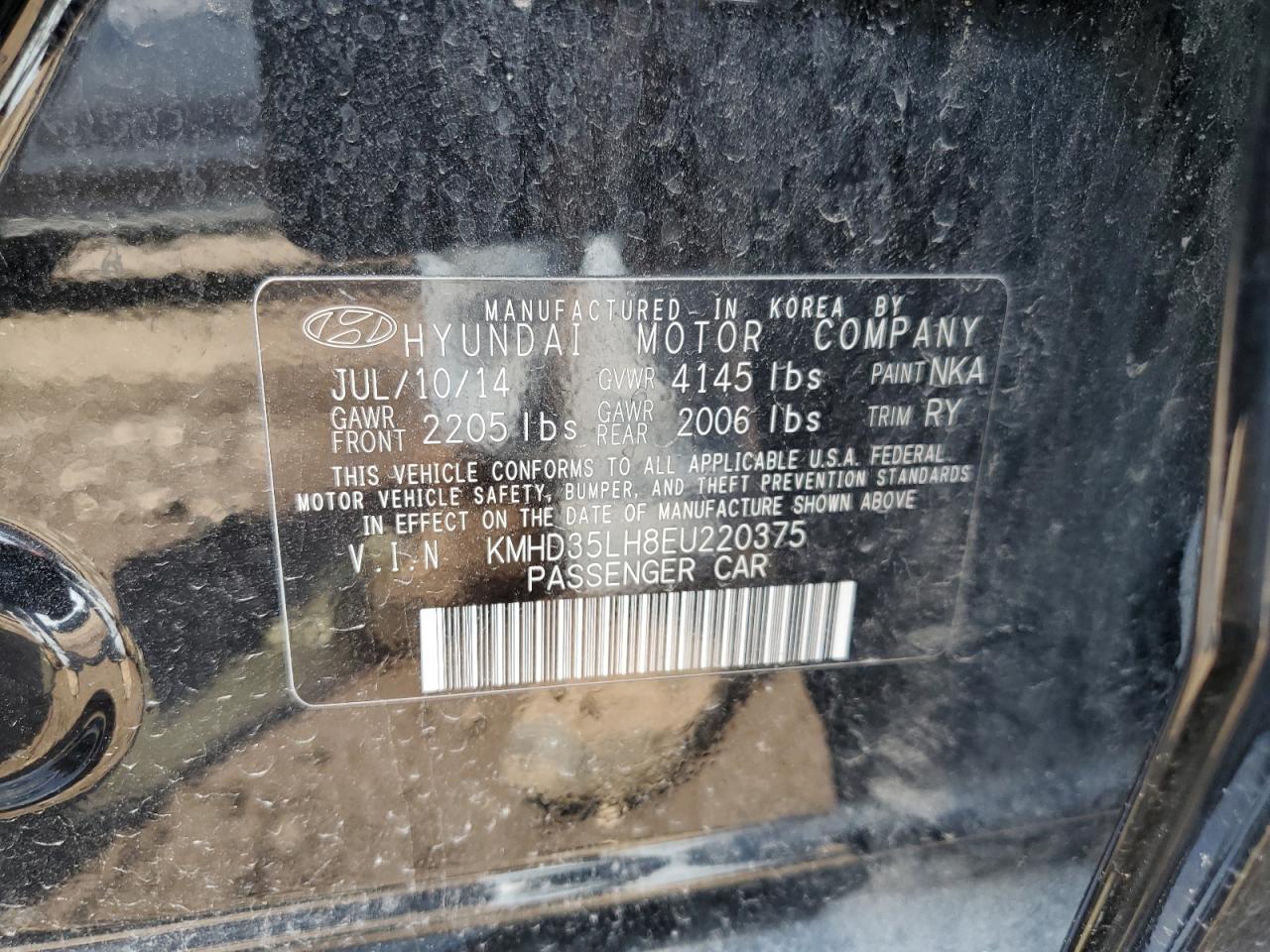 2014 Hyundai Elantra Gt VIN: KMHD35LH8EU220375 Lot: 68460755