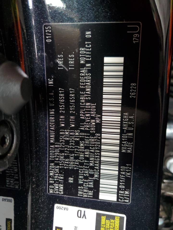 2025 Toyota Corolla Cross Le VIN: 7MUCAAAGXSV120728 Lot: 69540675