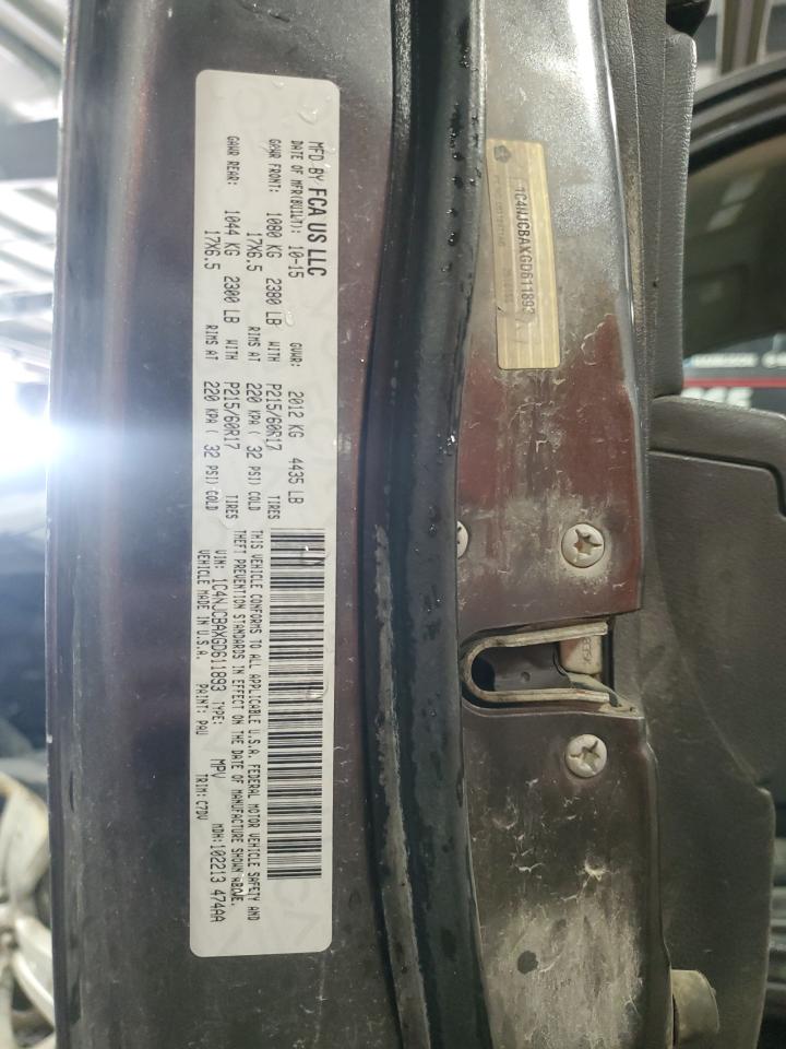 2016 Jeep Compass Sport VIN: 1C4NJCBAXGD611893 Lot: 69974535