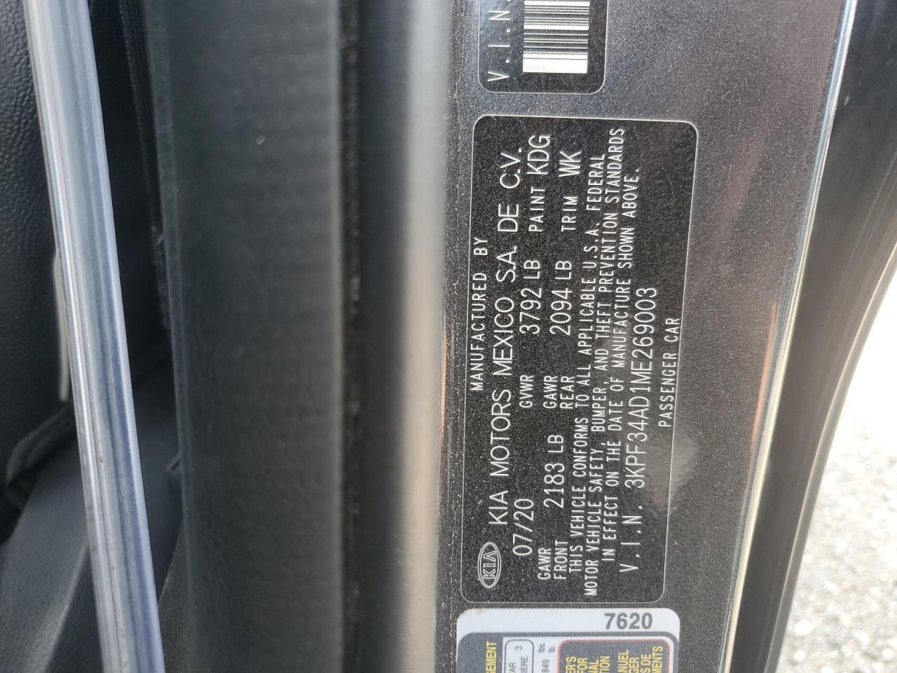 3KPF34AD1ME269003 2021 Kia Forte Gt Line