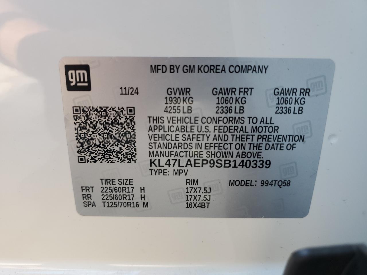 2025 Buick Envista Preferred VIN: KL47LAEP9SB140339 Lot: 68442485