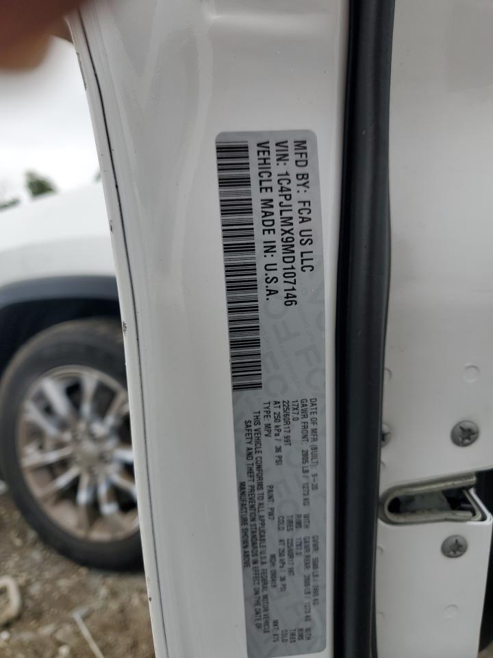 2021 Jeep Cherokee Latitude Lux VIN: 1C4PJLMX9MD107146 Lot: 69425355