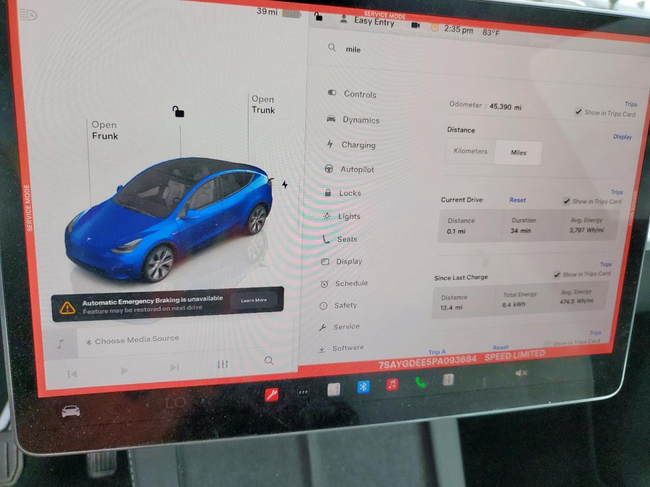 2023 Tesla Model Y VIN: 7SAYGDEE5PA093684 Lot: 69074175