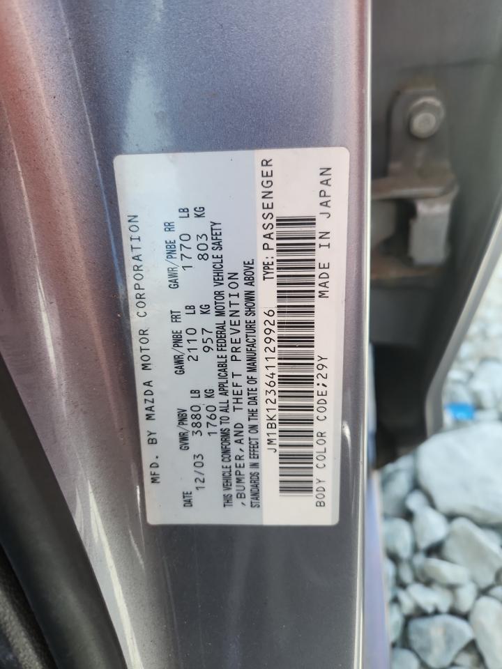 2004 Mazda 3 S VIN: JM1BK123641129926 Lot: 70469685