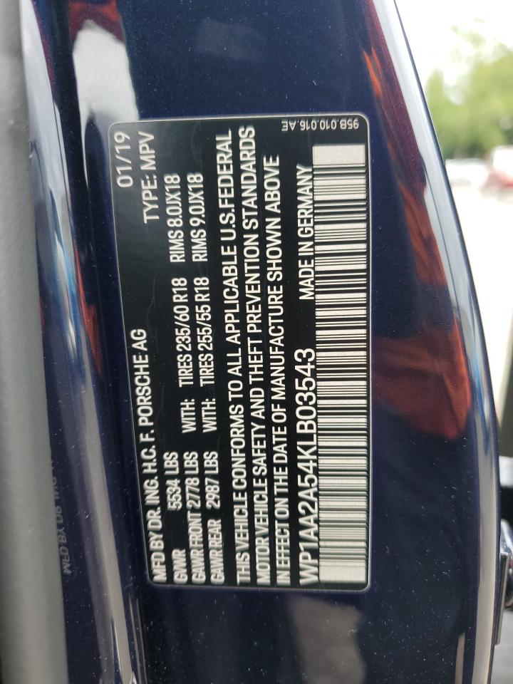 2019 Porsche Macan VIN: WP1AA2A54KLB03543 Lot: 68720885