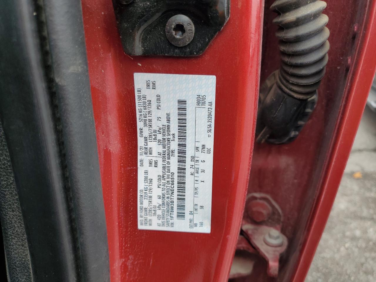 2022 Ford F350 Super Duty VIN: 1FT8W3BT7NEC66510 Lot: 67790725