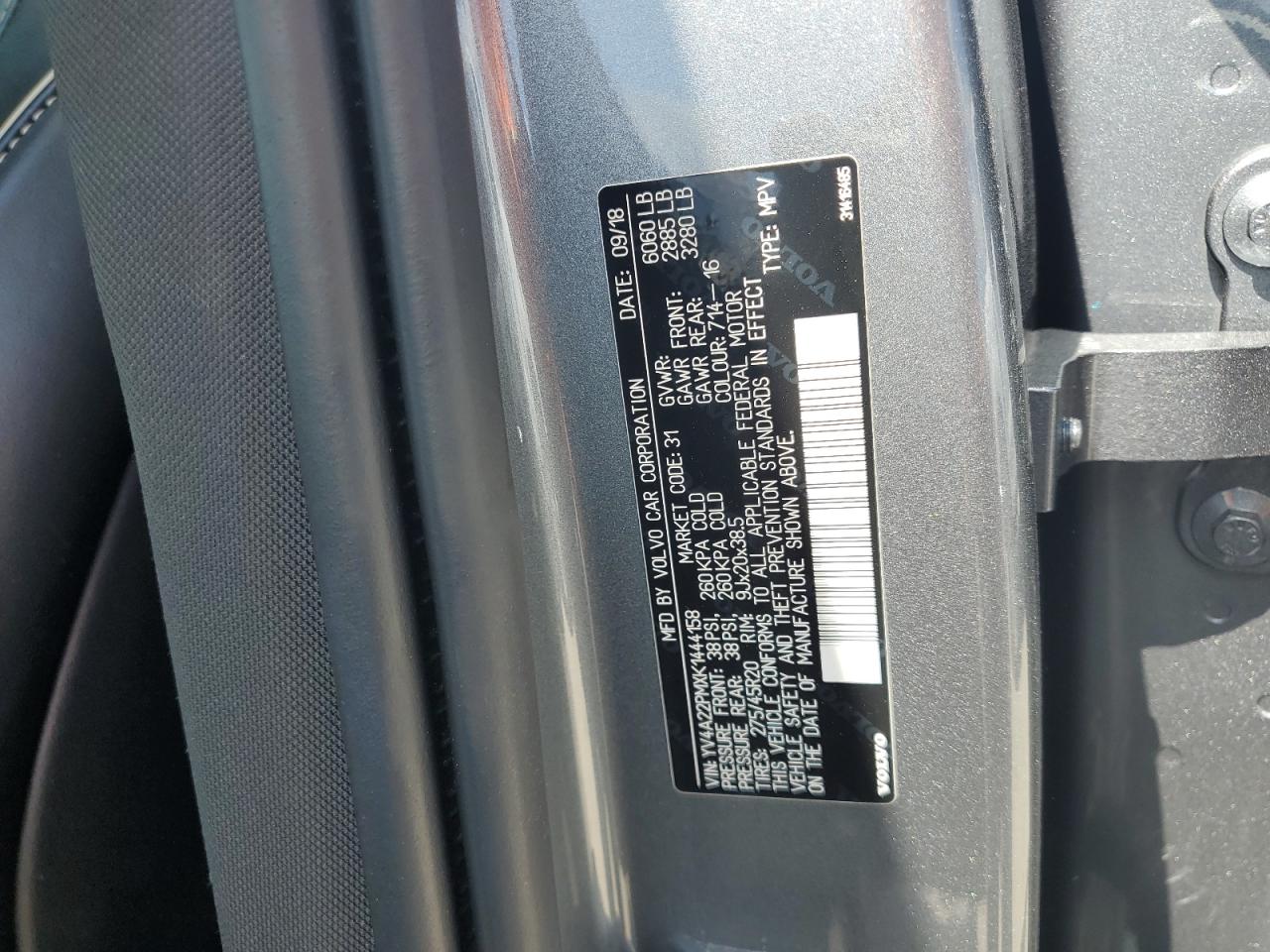 2019 Volvo Xc90 T6 R-Design VIN: YV4A22PMXK1444158 Lot: 69957245