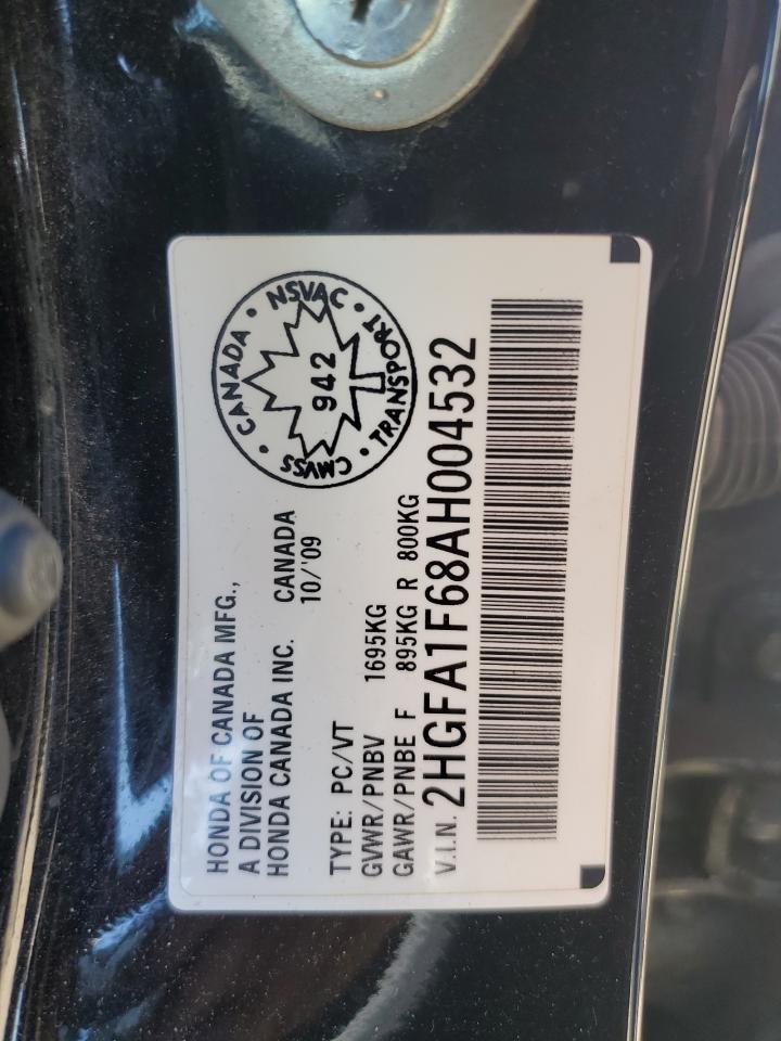 2010 Honda Civic Lx-S VIN: 2HGFA1F68AH004532 Lot: 69659965