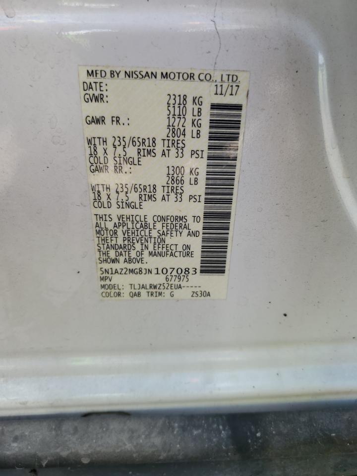 2018 Nissan Murano S VIN: 5N1AZ2MG8JN107083 Lot: 67555635