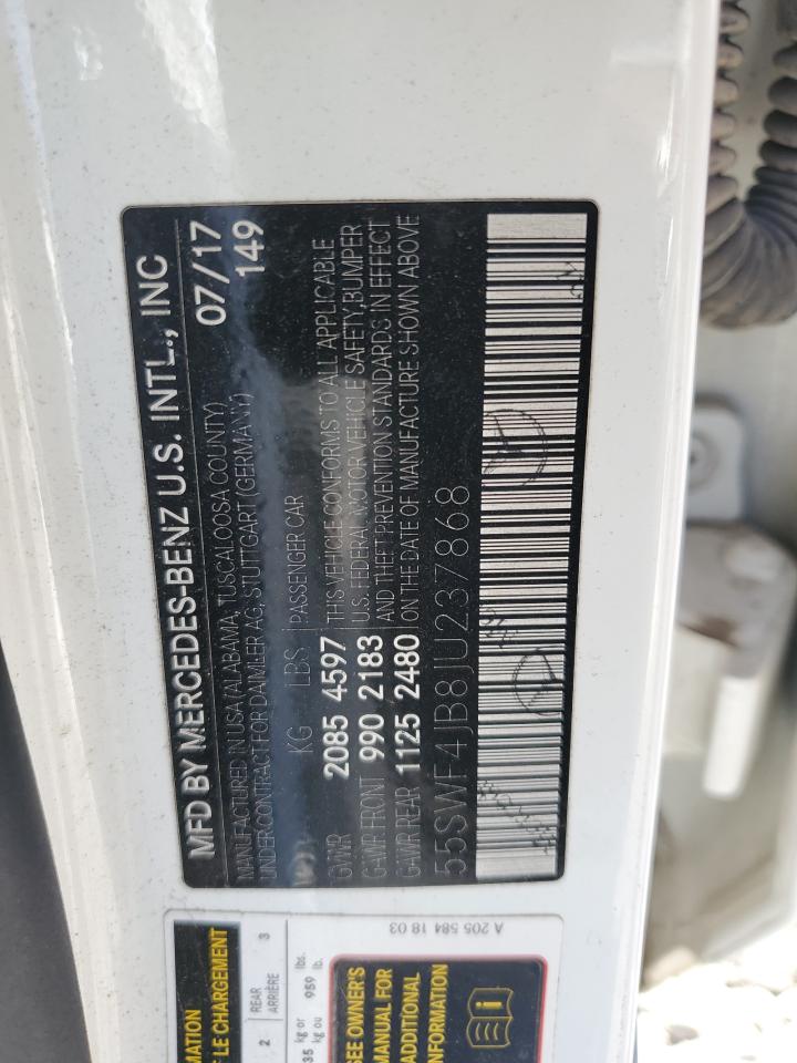 2018 Mercedes-Benz C 300 VIN: 55SWF4JB8JU237868 Lot: 71032315