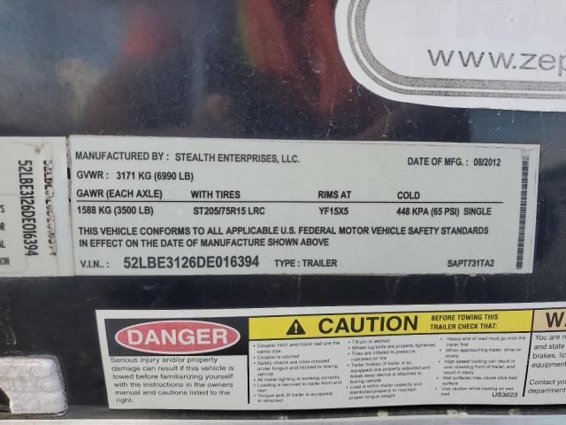 2013 STEALTH SAPT731TA2 ENCLOSED CARGO TRAILER