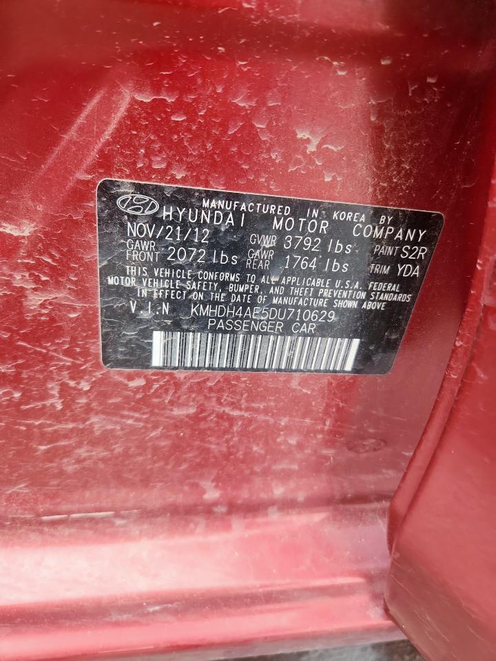 2013 Hyundai Elantra Gls VIN: KMHDH4AE5DU710629 Lot: 69817205