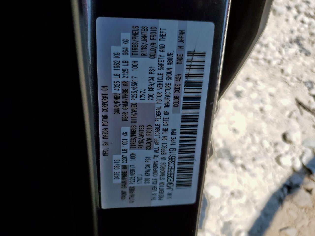 2014 Mazda Cx-5 Sport VIN: JM3KE2BE5E0386119 Lot: 68226855