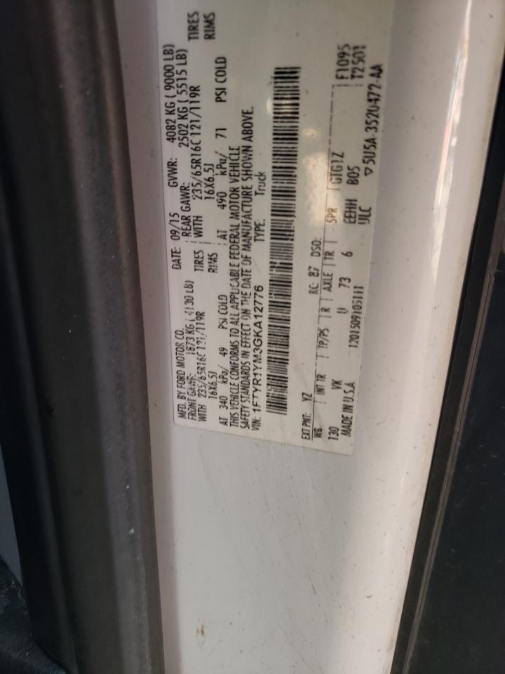 2016 Ford Transit T-250 VIN: 1FTYR1YM3GKA12776 Lot: 70183115