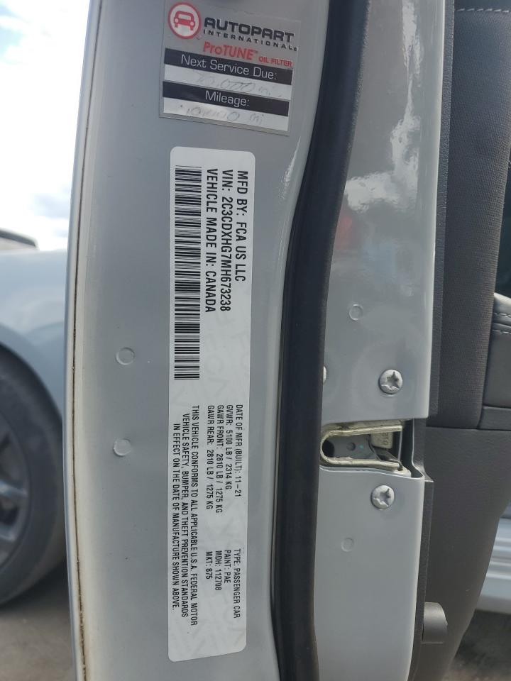 2021 Dodge Charger Gt VIN: 2C3CDXHG7MH673238 Lot: 70449085