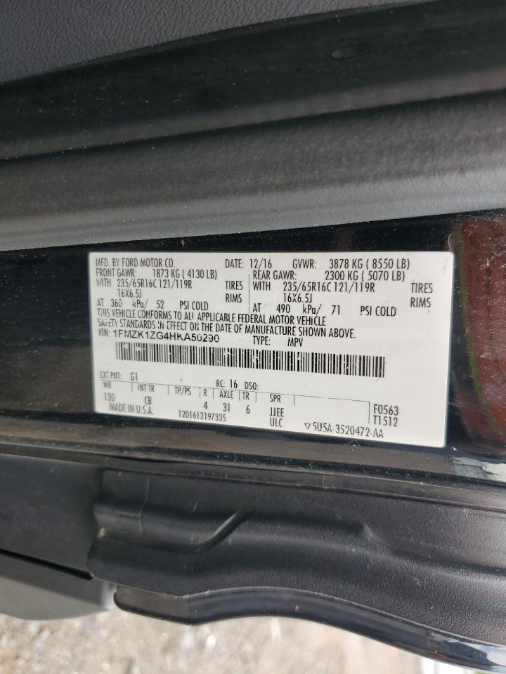 2017 Ford Transit T-150 VIN: 1FMZK1ZG4HKA50290 Lot: 67309835