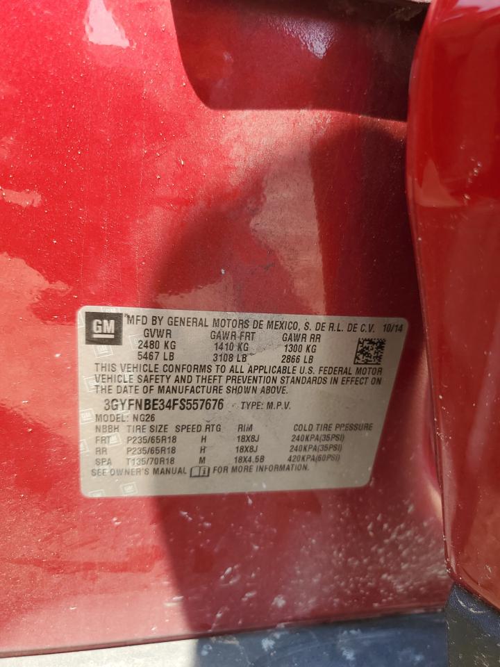 2015 Cadillac Srx Luxury Collection VIN: 3GYFNBE34FS557676 Lot: 69997615