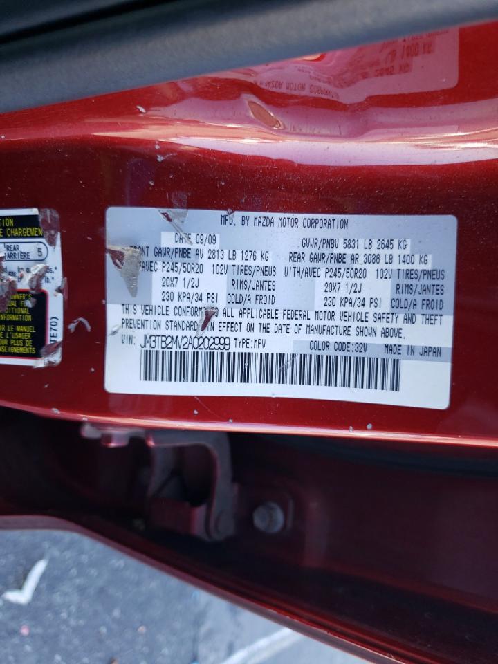 2010 Mazda Cx-9 VIN: JM3TB2MV2A0202999 Lot: 68116945