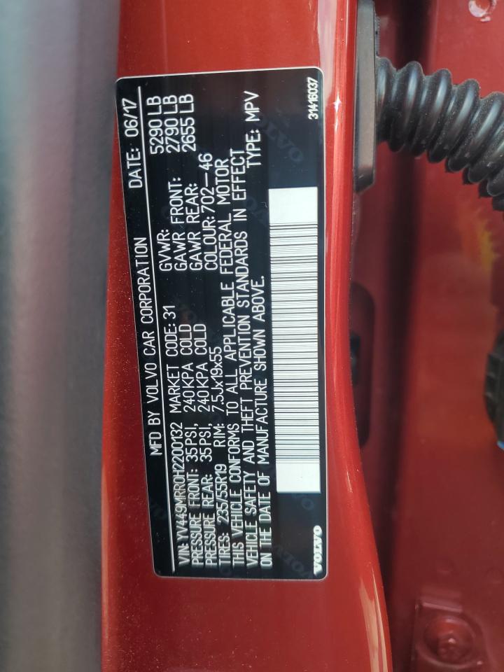 2017 Volvo Xc60 T6 Dynamic VIN: YV449MRR0H2200132 Lot: 68178625