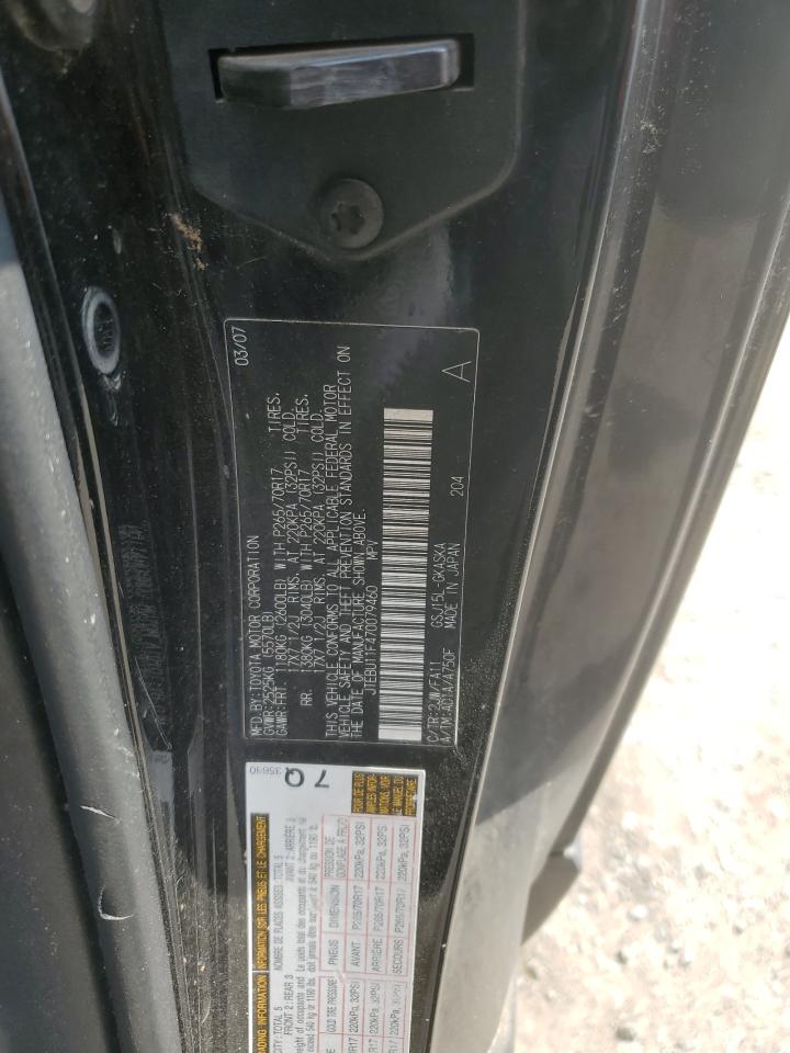 2007 Toyota Fj Cruiser VIN: JTEBU11F470079460 Lot: 69282535