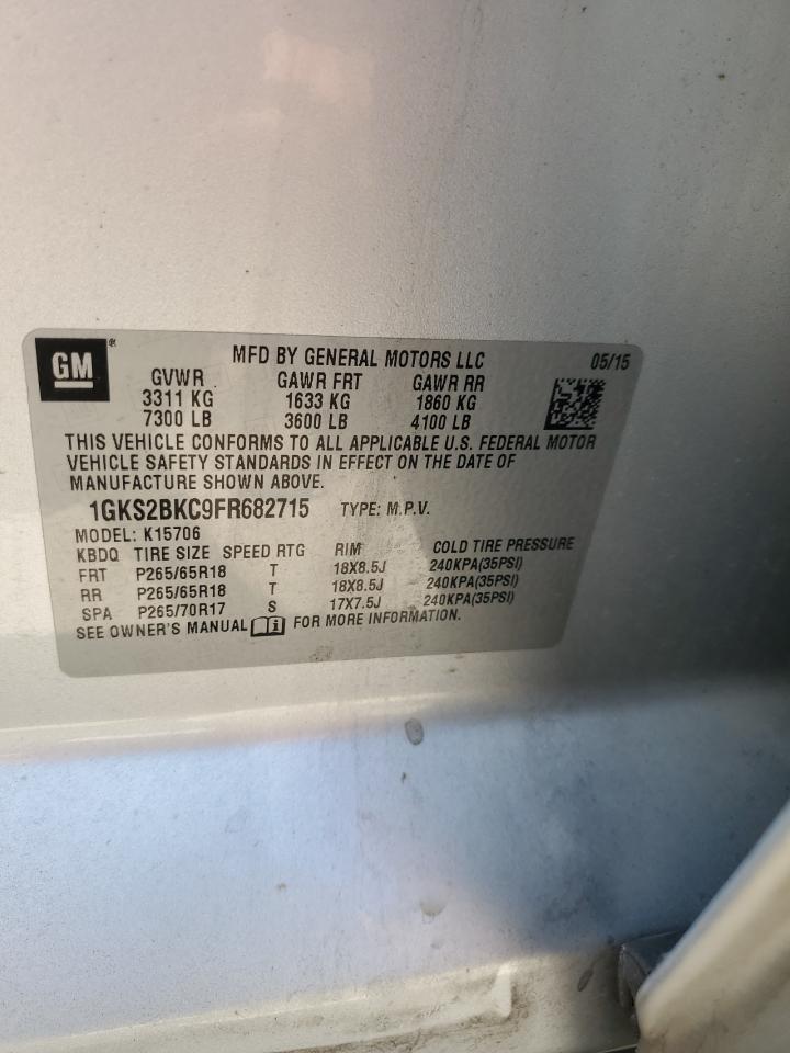 2015 GMC Yukon Slt VIN: 1GKS2BKC9FR682715 Lot: 68433825