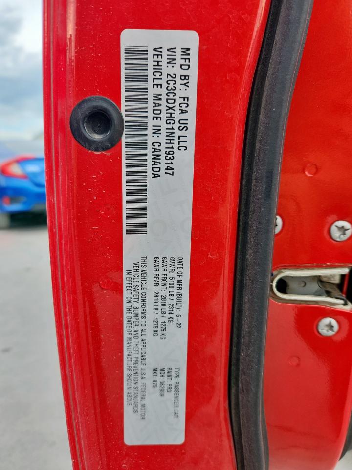 2022 Dodge Charger Gt VIN: 2C3CDXHG1NH193147 Lot: 67394825