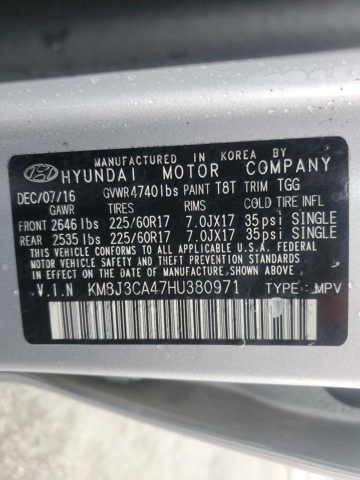 KM8J3CA47HU380971 2017 Hyundai Tucson Limited