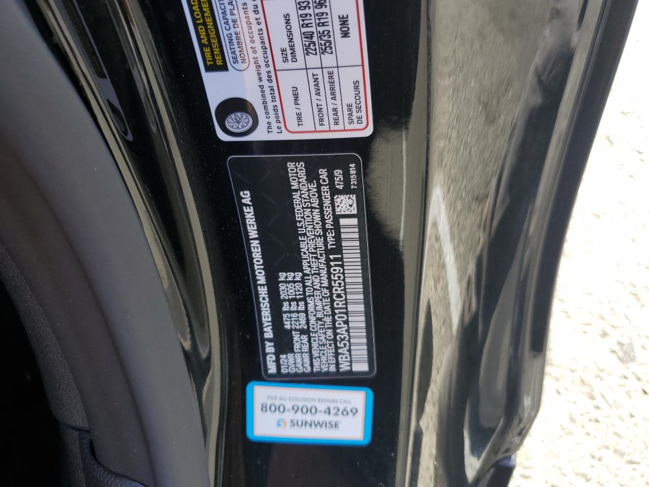 2024 BMW 430I VIN: WBA53AP01RCR55911 Lot: 70015645