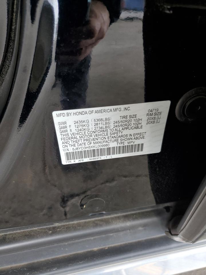 2019 Acura Mdx Technology VIN: 5J8YD3H5XKL009980 Lot: 68251415