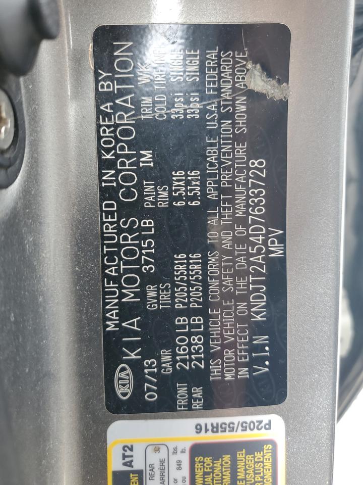 2013 Kia Soul VIN: KNDJT2A54D7633728 Lot: 70008005