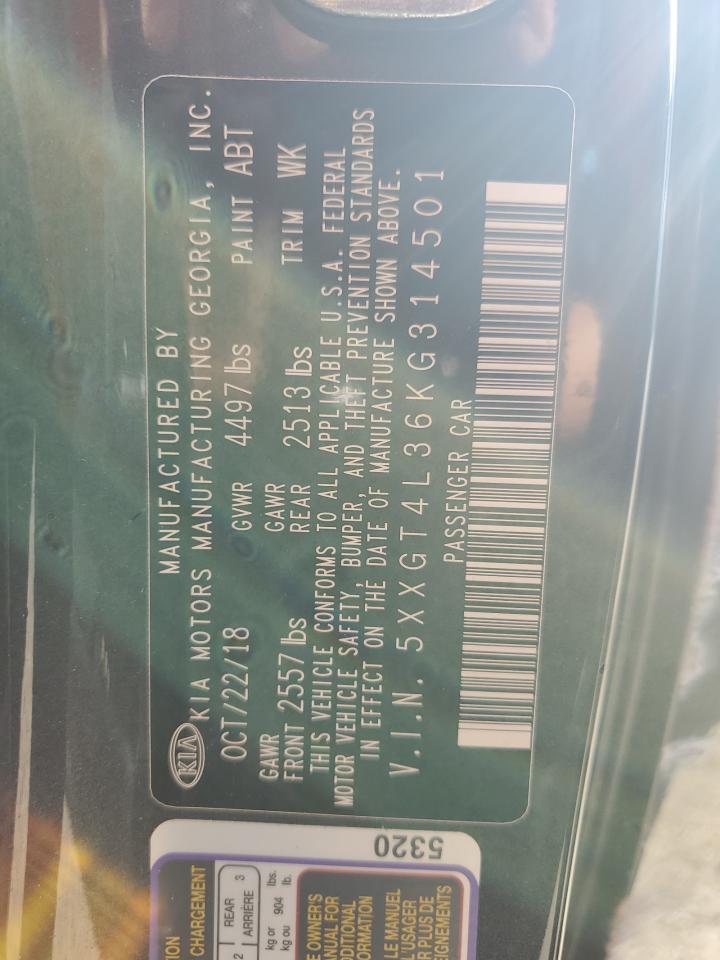 2019 Kia Optima Lx VIN: 5XXGT4L36KG314501 Lot: 68941025